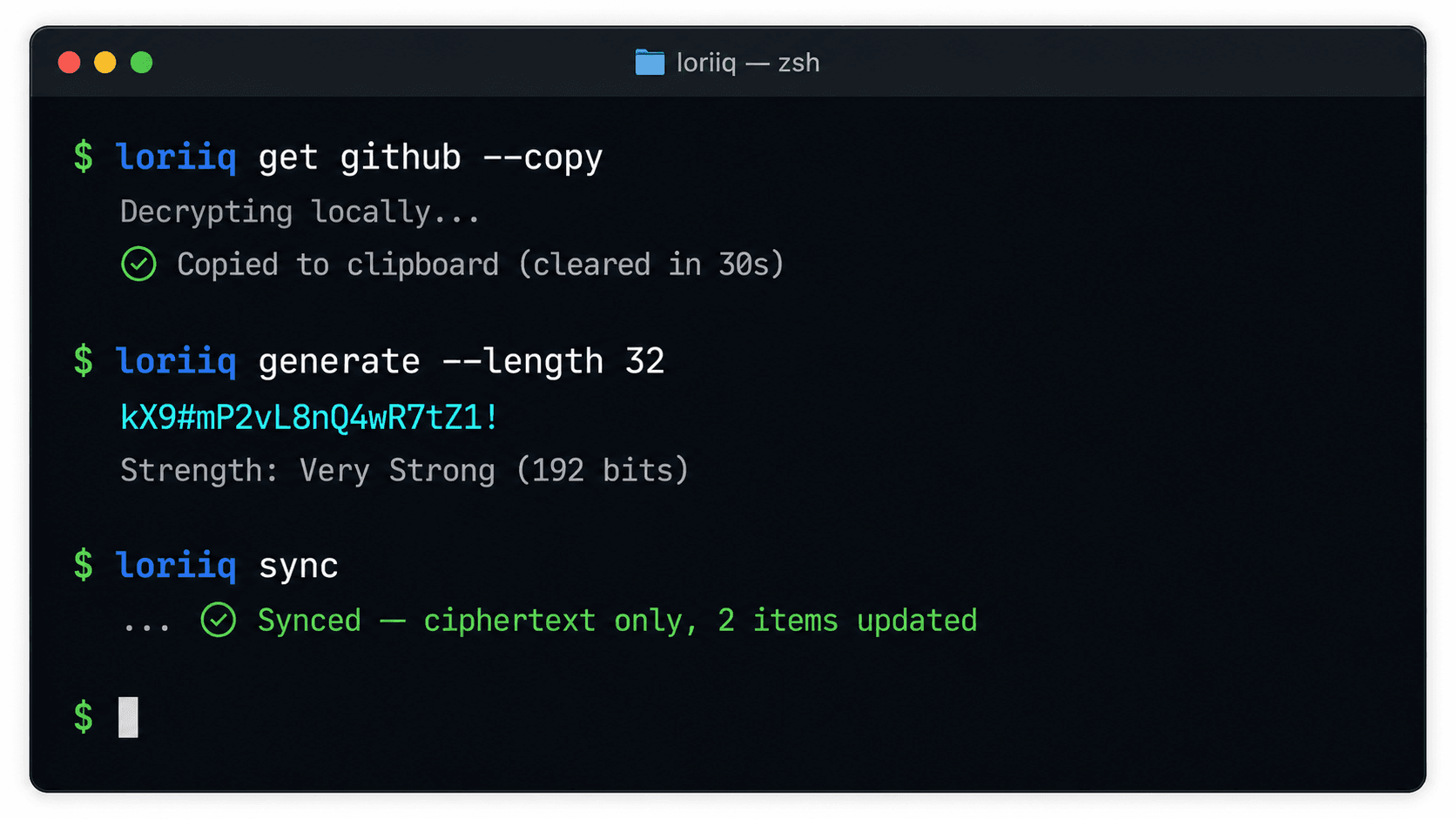 LORIIQ CLI for developers